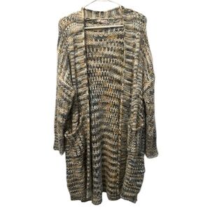 DeeDee Multicolor Fuzzy Knit Cozy Cardigan Sweater Size Small